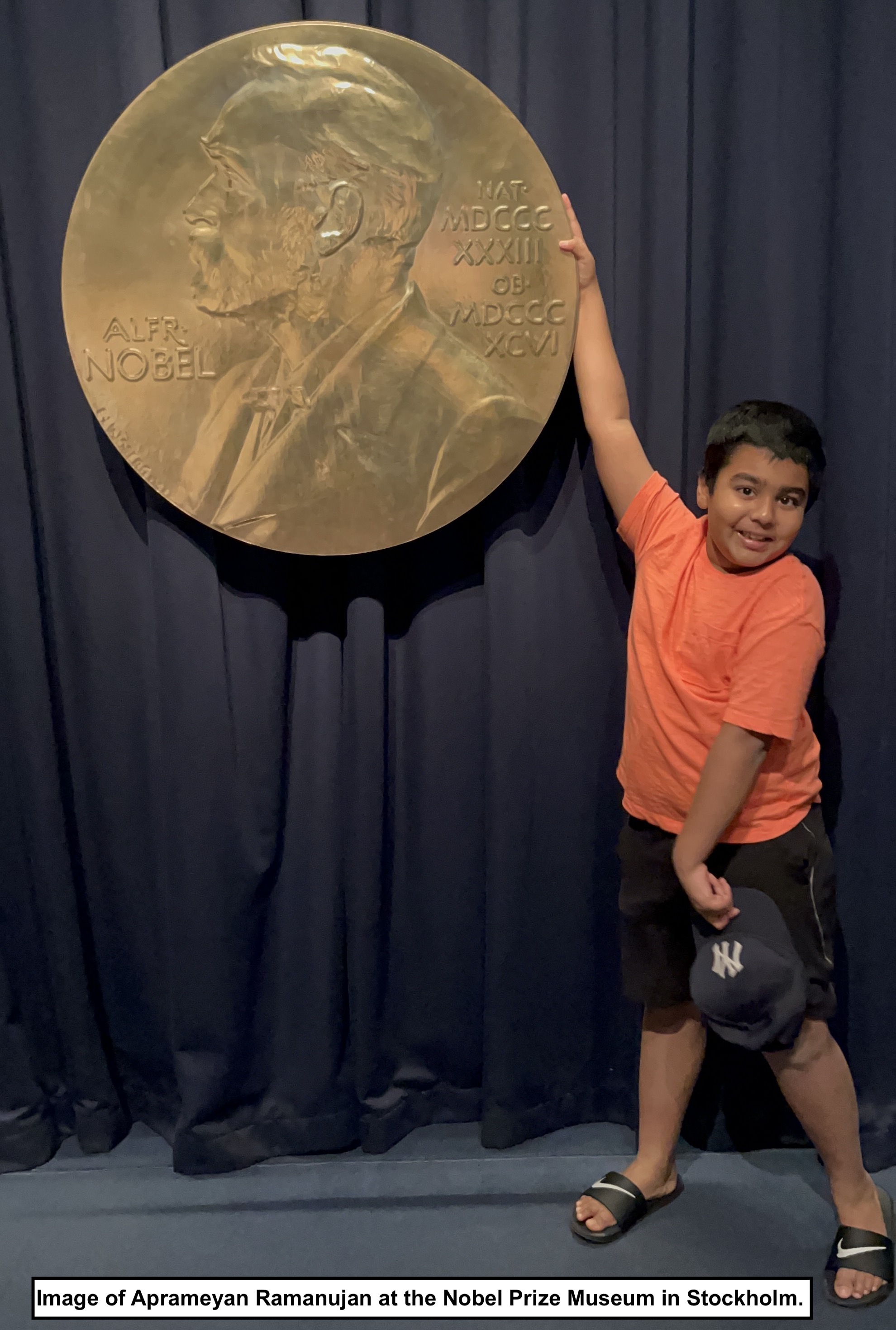 Image of Aprameyan Ramanujan at the Nobel Prize Museum in Stockholm, Sweden.
